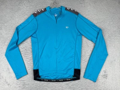 Pearl Izumi Cycling Jersey Adult Small Blue Black Long Sleeve 1/2 Zip Polyester - Image 1 of 4