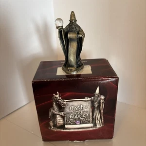 MYTH & MAGIC Tudor Mint 3004 BOOK OF SPELLS Pewter Figurine Wizard & Crystal NIB - Picture 1 of 5