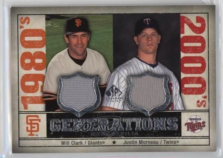 2008 SP Legendary Cuts Generations Dual Memorabilia Will Clark Justin Morneau - Image 1 of 2
