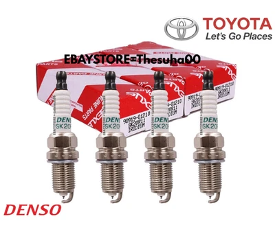 4pcs Genuine DENSO Iridium Spark Plugs OEM 90919-01210 SK20R11 3297 for Toyota Foto 1 de 4