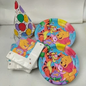Vintage 90s Hallmark Winne The Pooh Party Serveware Tigger Piglet Plates Napkins - Picture 1 of 14