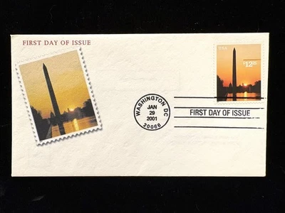 FDC  CACHETED UNADDRESSED #3473 $12.25 WASHINGTON MONUMENT EXPRESS STAMP - Image 1 of 2