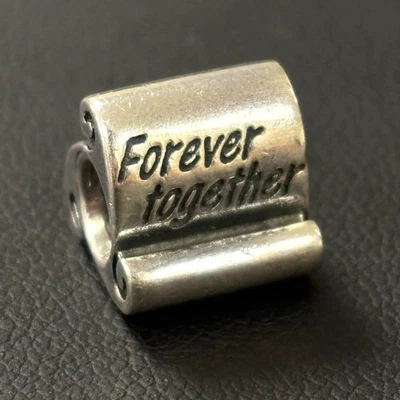 Charm Silber Pandora Forever together Scroll 925 ALE Gravur #2302 - Bild 1 von 4