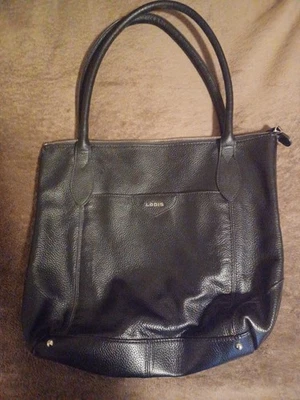 Bolsa de ombro Lodis Siera grande preta couro pebbled bolsa tote - Imagem 1 de 4