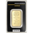 20 Gram Gold Bar - Argor Heraeus - 999.9 Fine In Assay