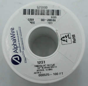 1231 SV005 Alfa Funda Alambre Trenza Plana Cu 6,35 mm 30,5 metros - Imagen 1 de 2