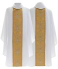 White/gold Gothic Chasuble with stole Vestment Casulla Blanca Casula Kasel 441Bg
