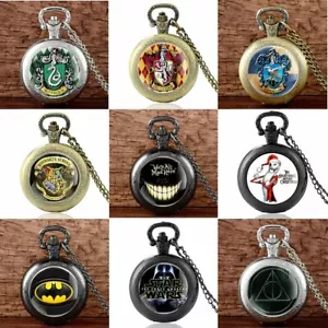 Antique Movie Series Pocket Watch Vintage Quartz Chain Pendant Necklace Gift New - Picture 1 of 46