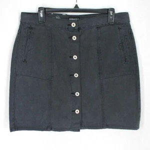 Falda Jean Umgee Mujer Talla 32 Gris Denim Cintura Alta Botón Frontal Línea A NUEVA - Imagen 1 de 3