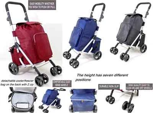 WHEEL LARGE SHOPPING TROLLEY FOLDING CART STRONG LIGHTWEIGHT MANEUVERABLE 74L - Picture 1 of 38