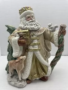 Fitz & Floyd FF Santa Claus Teapot '95 Omnibus 57oz King Wenceslas Vintage Texas - Picture 1 of 11