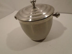 Ice Bucket Lenox Tuscany Classic Stainless Steel Metal Double Wall, Lid, Tongs - Picture 1 of 4