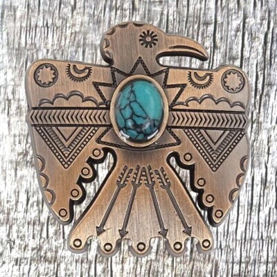 Southwest Thunderbird Concho With Turquoise Stone CON303-A-ACPR - Image 1 of 2