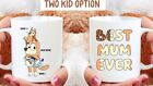 Bluey Mom Coffee Mug-Custom-Name Two Kids