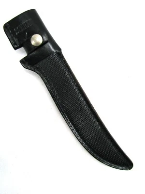 Cuchillo de hoja fija Schrade funda de cuero negro de colección estuche de filete de caza solamente Foto 1 de 4