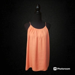 Violet + Claire Top XL Spaghetti Straps Orange Halter Fairy Flowy Fully Lined - Picture 1 of 4