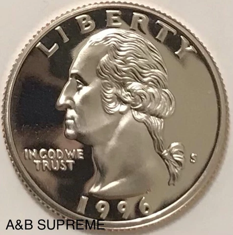 1996 S Washington Quarter Dollar Clad Cameo Gem Proof Cover