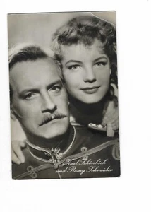 AK11 Autogrammkarte Schauspieler Karl Schönböck und Romy Schneider 1957 - Bild 1 von 1