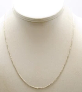 STERLING SILVER CABLE CHAIN LINKED NECKLACE 18.0" #F161 - Picture 1 of 3