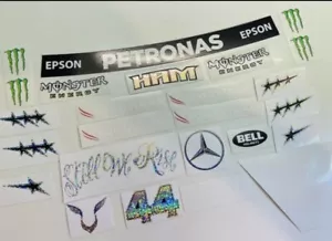F1 Helm Aufkleber Lewis Hamilton Mercedes F1 Sticker Kit 1.1 Full Size 2021 - Bild 1 von 3