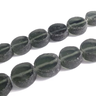 Glasperlen Disc Bali Indonesien anthrazit 15-18 mm Perlen nenad-design R201 - Bild 1 von 4