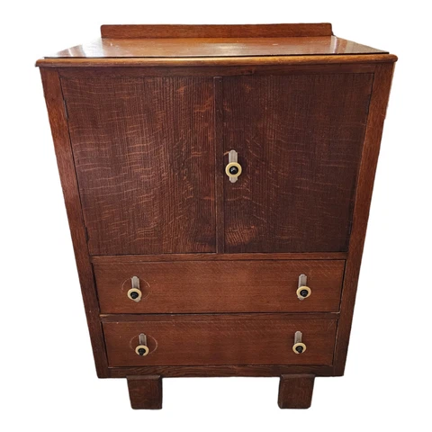 Vintage Mid-Century Modern Wood Bar Cabinet Cover