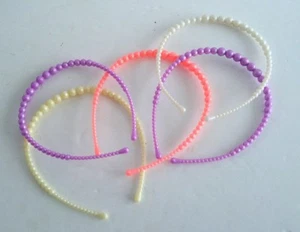 Thin Plastic Bead Headbands Set Of 5 A1 - Picture 1 of 4