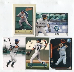 Ichiro 5 Baseball Card Lot SEATTLE MARINERS NEW YORK YANKEES MARLINS (LOT 60) - Picture 1 of 1