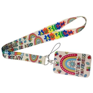 Rainbow Lanyard Hidden Disability Autism And Card Badge Holder for Kids Adults - Picture 1 of 3