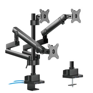 3-fach Monitor Tischhalterung Full Motion Universal Home Office Halter bis 27" - Afbeelding 1 van 5