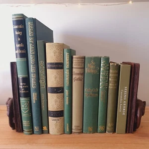 Green Vintage Display Book Bundle Hardcover Collectable Home Styling Large Books - Bild 1 von 10