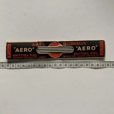 Vintage AERO Knitting Pins in Packaging - ABEL MORRALL'S 7 INCH SIZE 11 PINS - Image 1 of 3