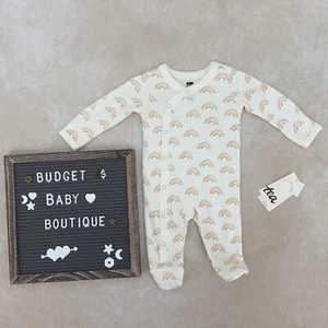 NWT TEA Collection Baby Footed Romper Coverall Mini Rainbow Size NB Newborn - Picture 1 of 3