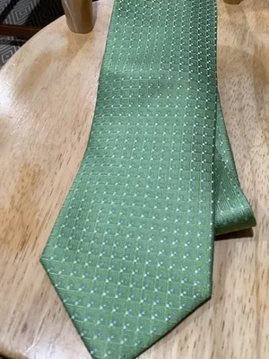 Van Heusen 领带全新带标签纯色 80 年代浅绿色复古 100% 真丝 3.25X60 — 第 1/4 张图片