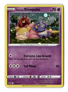 Pokemon Card Galarian Slowpoke SWSH126 Promo cosmos HOLO HD GALAXY SWIRL - Picture 1 of 3