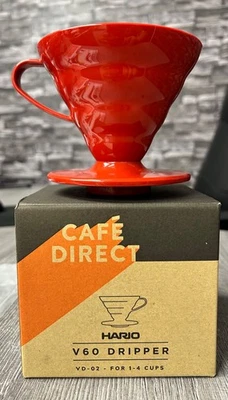 Hario V60 VDR-02-R Plastic Coffee Dripper Red Size 02 For 1-4 Cups - Image 1 of 4