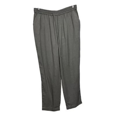 Pantalones POESÍA Gris Viscosa Rayón Lino Tirar con Cordón US10 Foto 1 de 4