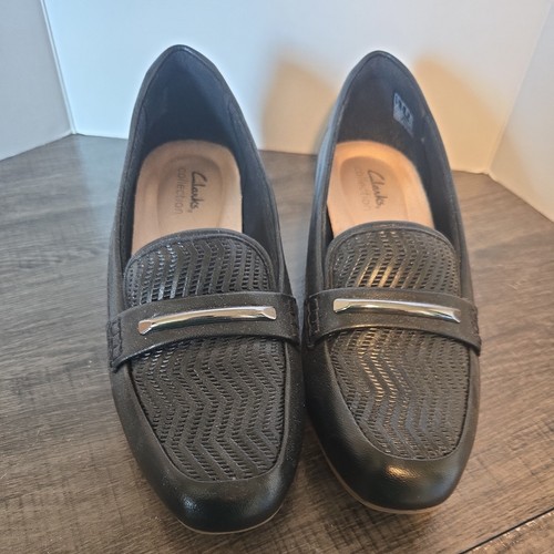 Mocassino donna Clarks Collection Juliet Aster in pelle nero mai avvisato taglia 6 M