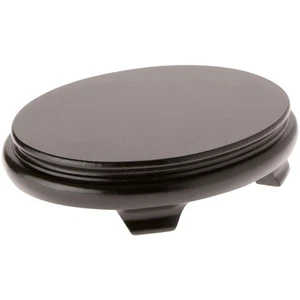Plymor Black Oval Wood Veneer Footed Display Base, 8.25" W x 6.25" D x 1.75" H - Picture 1 of 1
