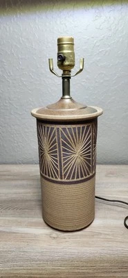 MCM Table Clay Lamp Larry Terry Brown Oregon Brown Brothers Pottery 15"  - Image 1 of 4