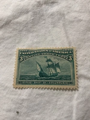 EE. UU.-(-1893-)-SC.# 232-verde-3c.COLÓN-lote de 1-sello-MNG.#11 Foto 1 de 2