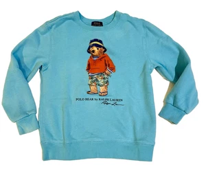 Polo Ralph Lauren Polo Bear Laguna Beach Sweatshirt Blue Crewneck Youth SIZE 7 - Picture 1 of 6