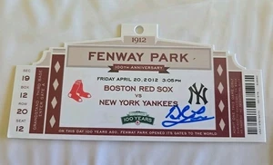2012 Fenway Park 100 Anniversary Ticket Red Sox  4/20/12 Signed Derek Lowe - Picture 1 of 2