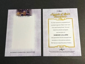 2012 Leaf BLANK BACK PROOF MISSING AUTO/FOIL & # Inscriptions Damian Lillard - Picture 1 of 2