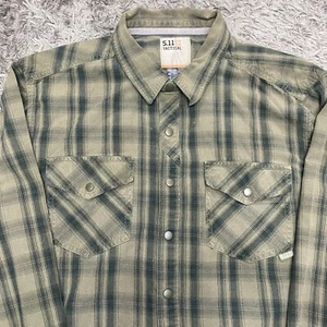 Camicia 5.11 serie tattica uomo L verde marrone bottoni tasche a scatto comoda L/S - Foto 1 di 22
