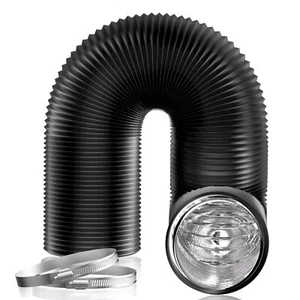 5 inch Air Duct - 16 FT Long Black Flexible Ducting HVAC Ventilation Air Hose... - Picture 1 of 8