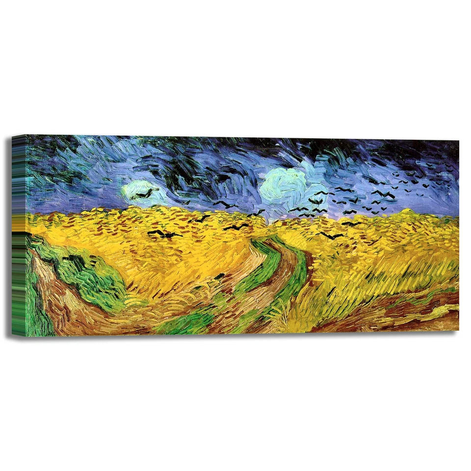 Van Gogh campo di grano con volo di corvi quadro stampa tela dipinto arredo casa - Immagine 1 di 1