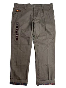NUOVO pantalone foderato in flanella resistente alle intemperie taglia 38x32 comodo gamba dritta morbido twill - Foto 1 di 17