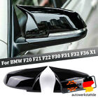 Paar Schwarz Glänzend Spiegelkappen Außenspiegel Für BMW F20 F21 F22 F30 F32 F36