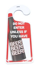 Tin Door Knob Hanger Sign, Do not enter unless if you have BEER - Picture 1 of 1
